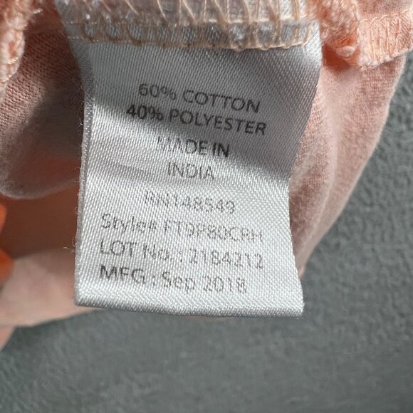 Free Planet Women Top Extra Large Peach Short‎ Sleeve Pullover Shirt Pocket - Picture 5 of 9